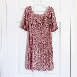 Zara | Dresses | Zara Girls Sequin Bow Dress | Poshmark